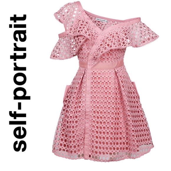 Self Portrait Lace off shoulder dress w/ pockets!! - Picture 3 of 6